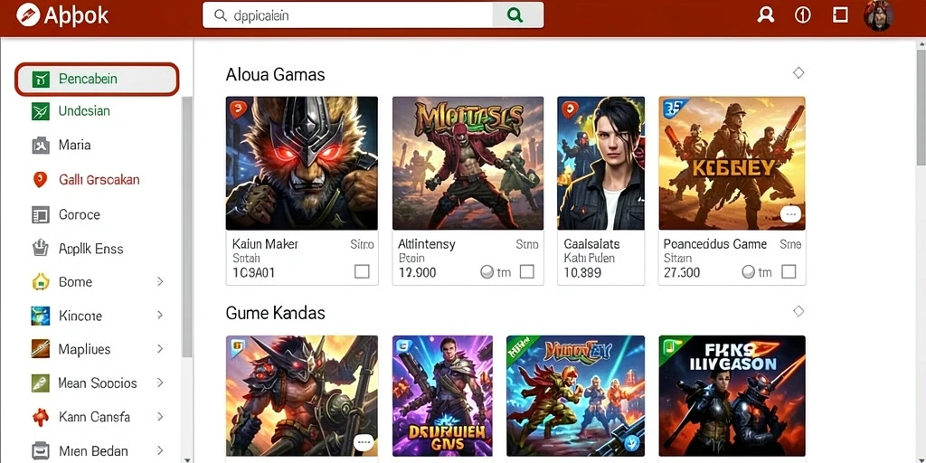 Tampilan menu utama yang menarik dan mudah dinavigasi.